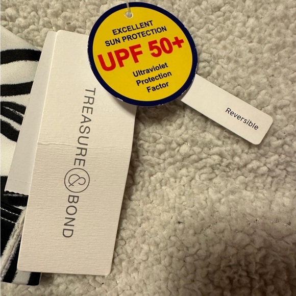 Treasure & Bond Girl’s Reversible Zebra Patchwork Bikini Top - Picture 6 of 12